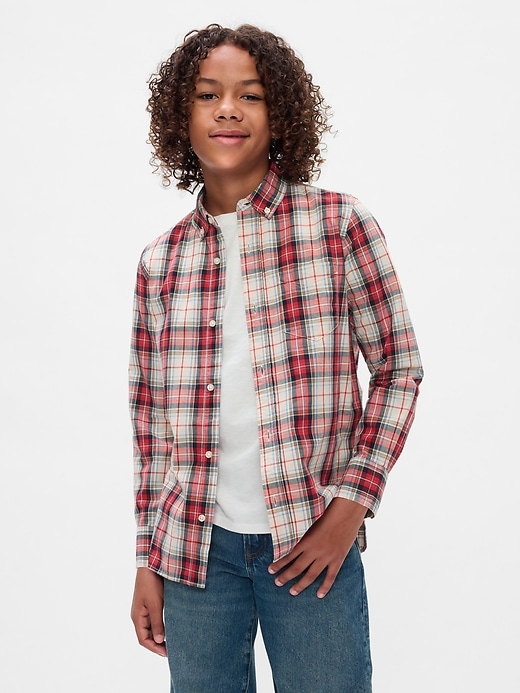 Image number 1 showing, Kids Organic Cotton Poplin Shirt