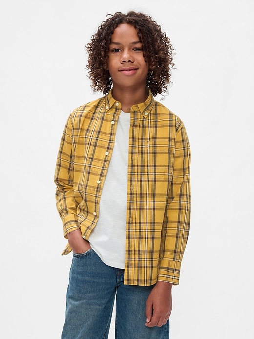 Image number 1 showing, Kids Organic Cotton Poplin Shirt