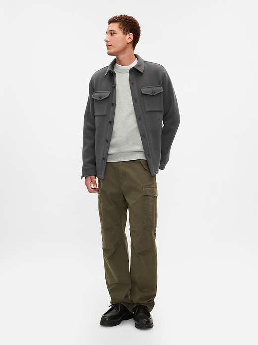 Image number 3 showing, Wool-Blend Relaxed Utility Shirt Jacket