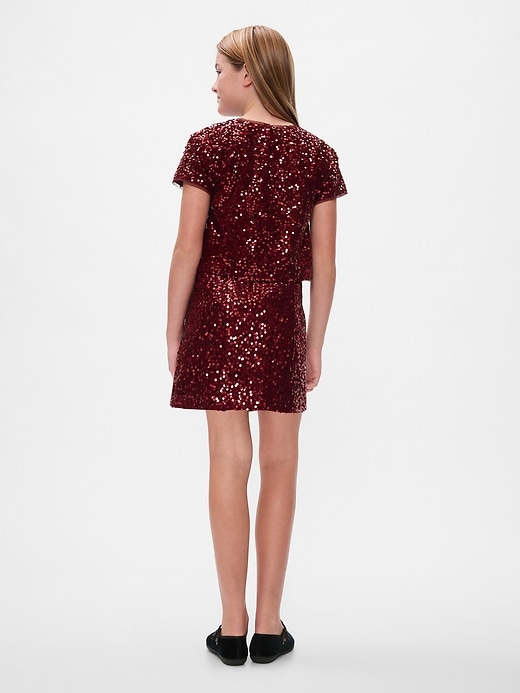 Image number 2 showing, Kids Sequin Velvet Mini Skirt