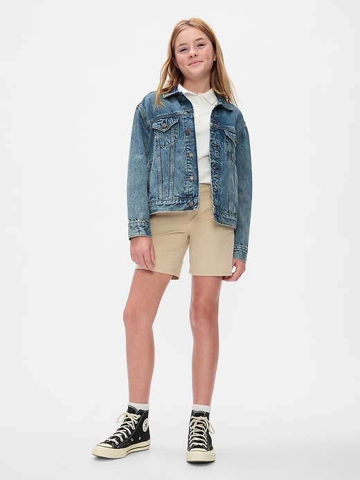 Image number 1 showing, Kids Mid Rise Uniform Bermuda Shorts