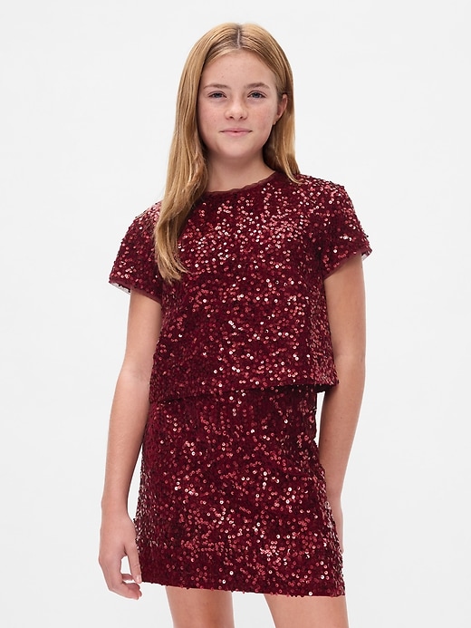 Image number 1 showing, Kids Sequin Velvet Top