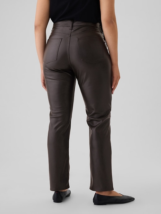 Image number 6 showing, High Rise Recycled Vegan Leather '90s Straight Pants