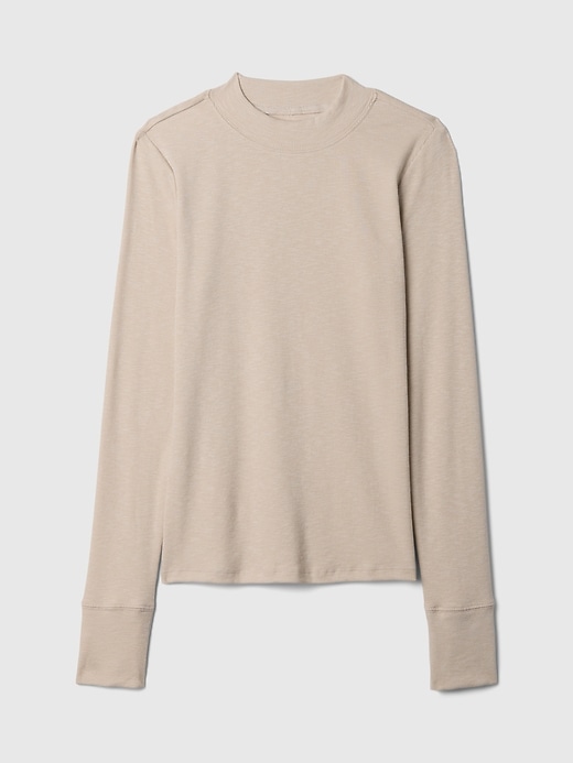 Image number 5 showing, Essential Rib Mockneck T-Shirt