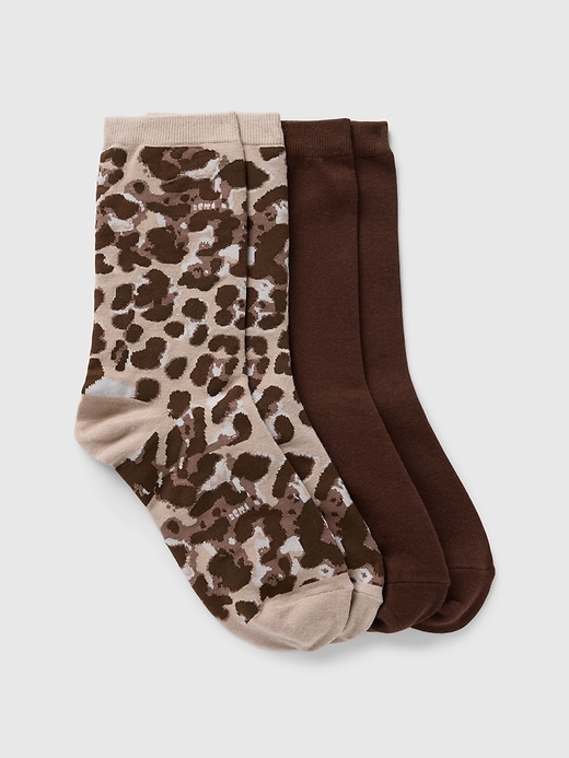 Image number 1 showing, Leopard Crew Socks (2-Pack)