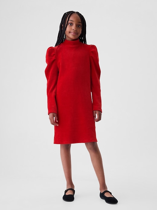 Image number 1 showing, Kids Puff Sleeve Corduroy Dress