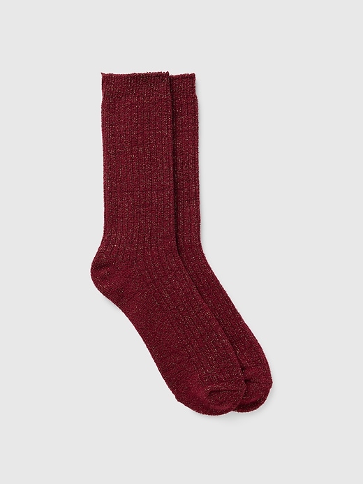 Image number 1 showing, Cozy Sparkle Rib Crew Socks