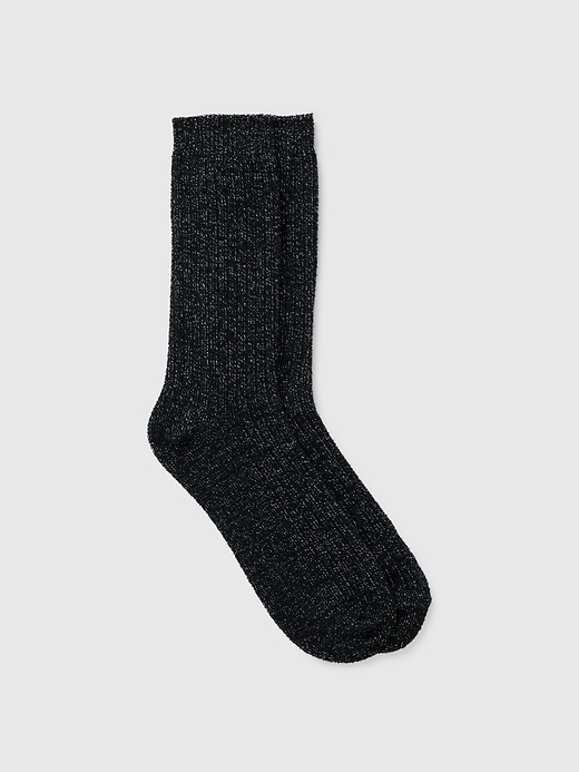 Image number 1 showing, Cozy Sparkle Rib Crew Socks