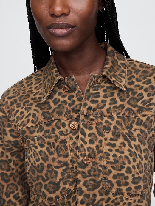 Image number 4 showing, Leopard Denim Mini Dress