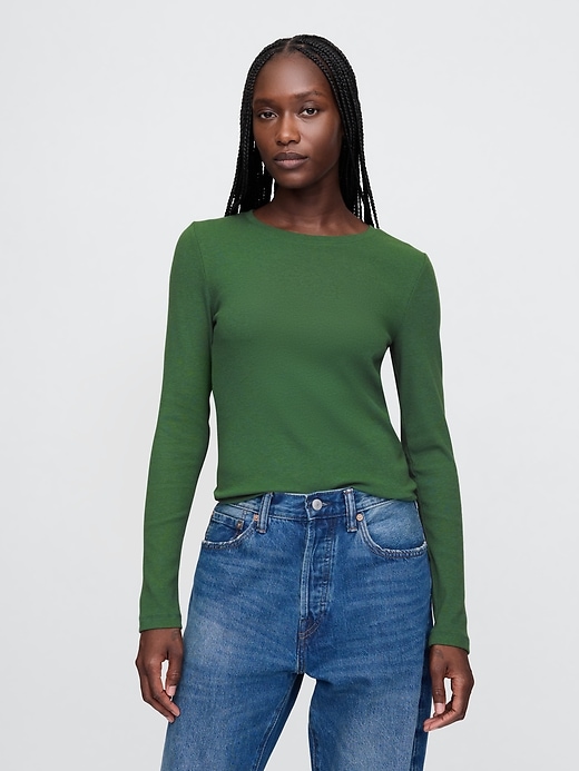 Image number 1 showing, Modern Rib Cropped T-Shirt