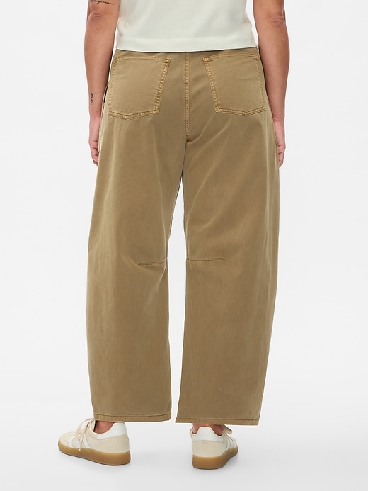 Image number 6 showing, Mid Rise Twill Barrel Pants