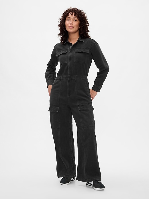 Image number 5 showing, Denim Cargo Jumpsuit