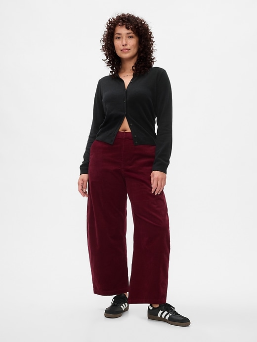 Image number 5 showing, High Rise Corduroy Tapered Ankle Trousers