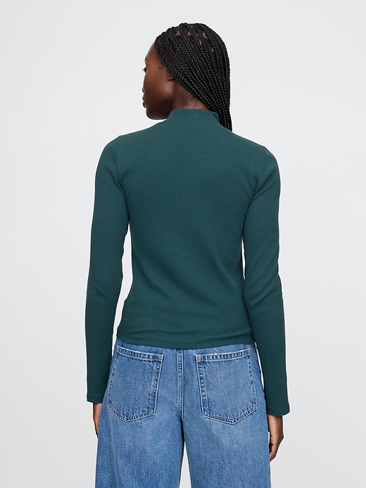 Image number 2 showing, Modern Rib Cropped Mockneck Shirt