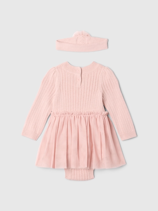 Image number 2 showing, Baby Sweater Tulle Bodysuit Dress