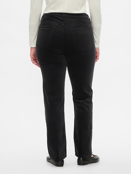 Image number 6 showing, High Rise Velvet &#39;90s Straight Pants