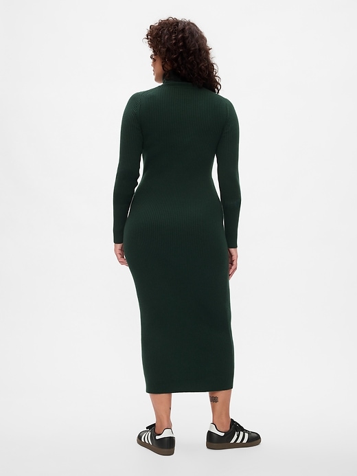 Image number 6 showing, Turtleneck Rib Midi Sweater Dress