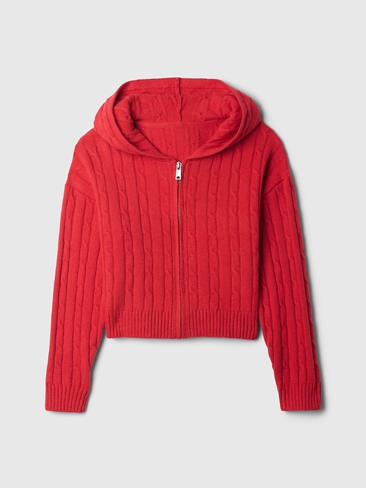 Image number 5 showing, Kids CashSoft Cable-Knit Sweater Hoodie