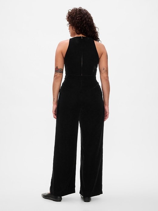 Image number 6 showing, Recycled Velvet V-Neck Jumpsuit