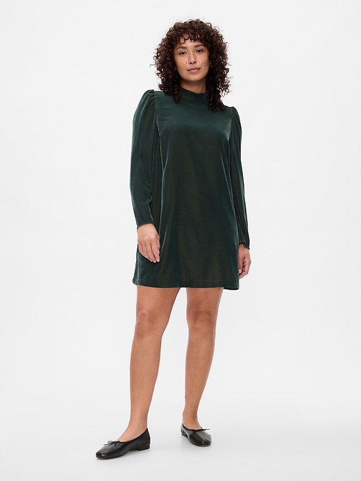 Image number 5 showing, Recycled Velvet Puff Sleeve Mini Dress