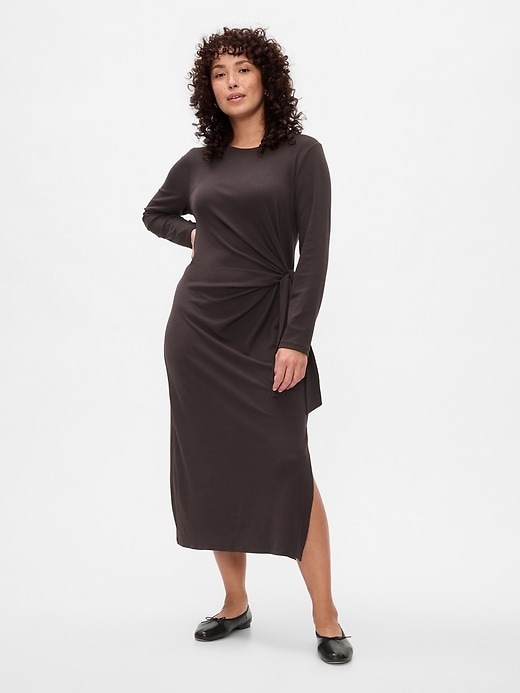 Image number 5 showing, Modern Rib Tie-Knot Midi Dress