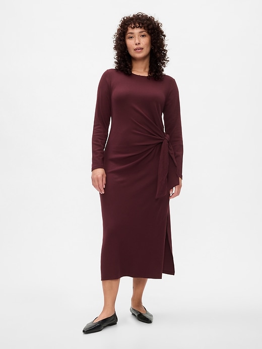 Image number 5 showing, Modern Rib Tie-Knot Midi Dress