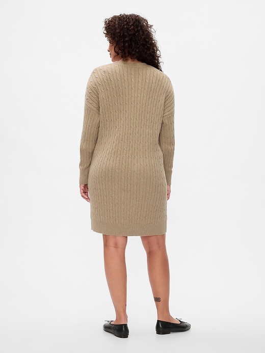 Image number 6 showing, CashSoft Cable-Knit Mini Sweater Dress