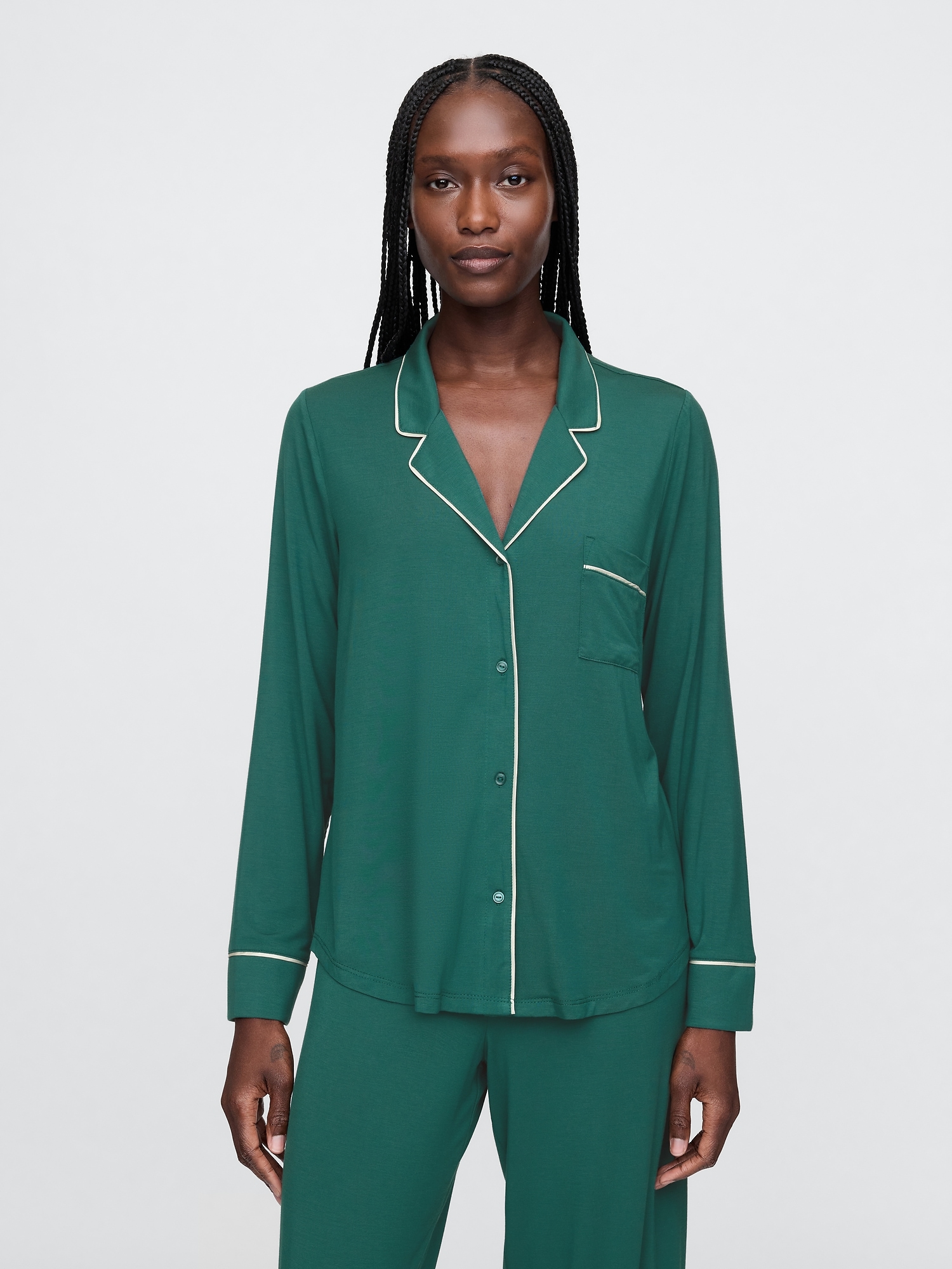 Modal Pajama Shirt - Green