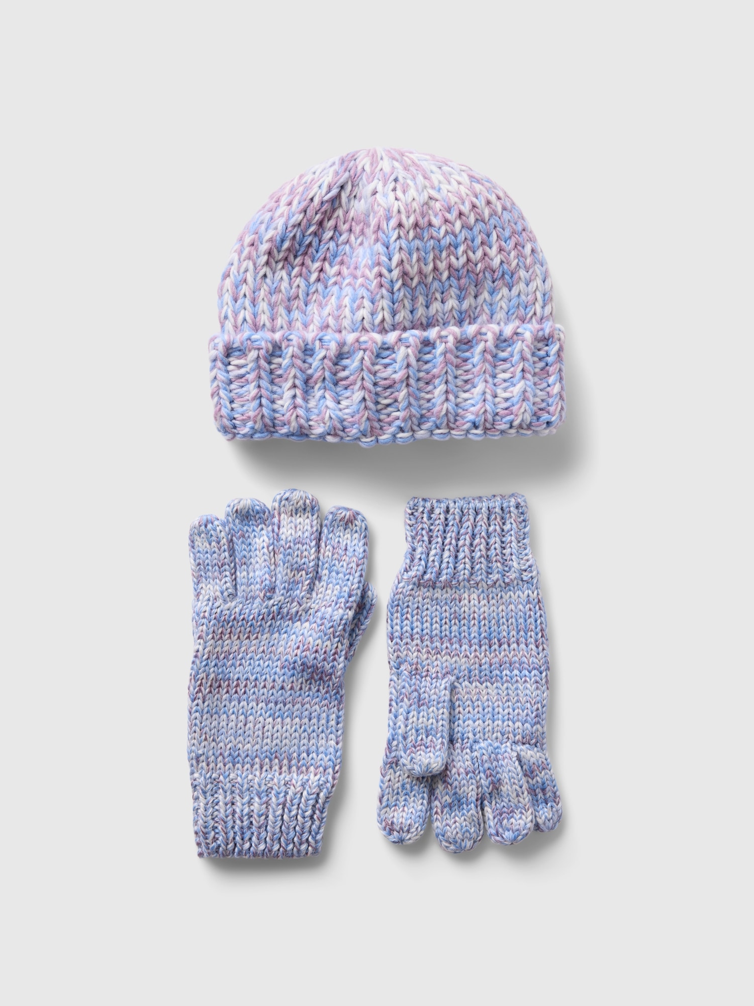 Kids Chunky Knit Beanie Set