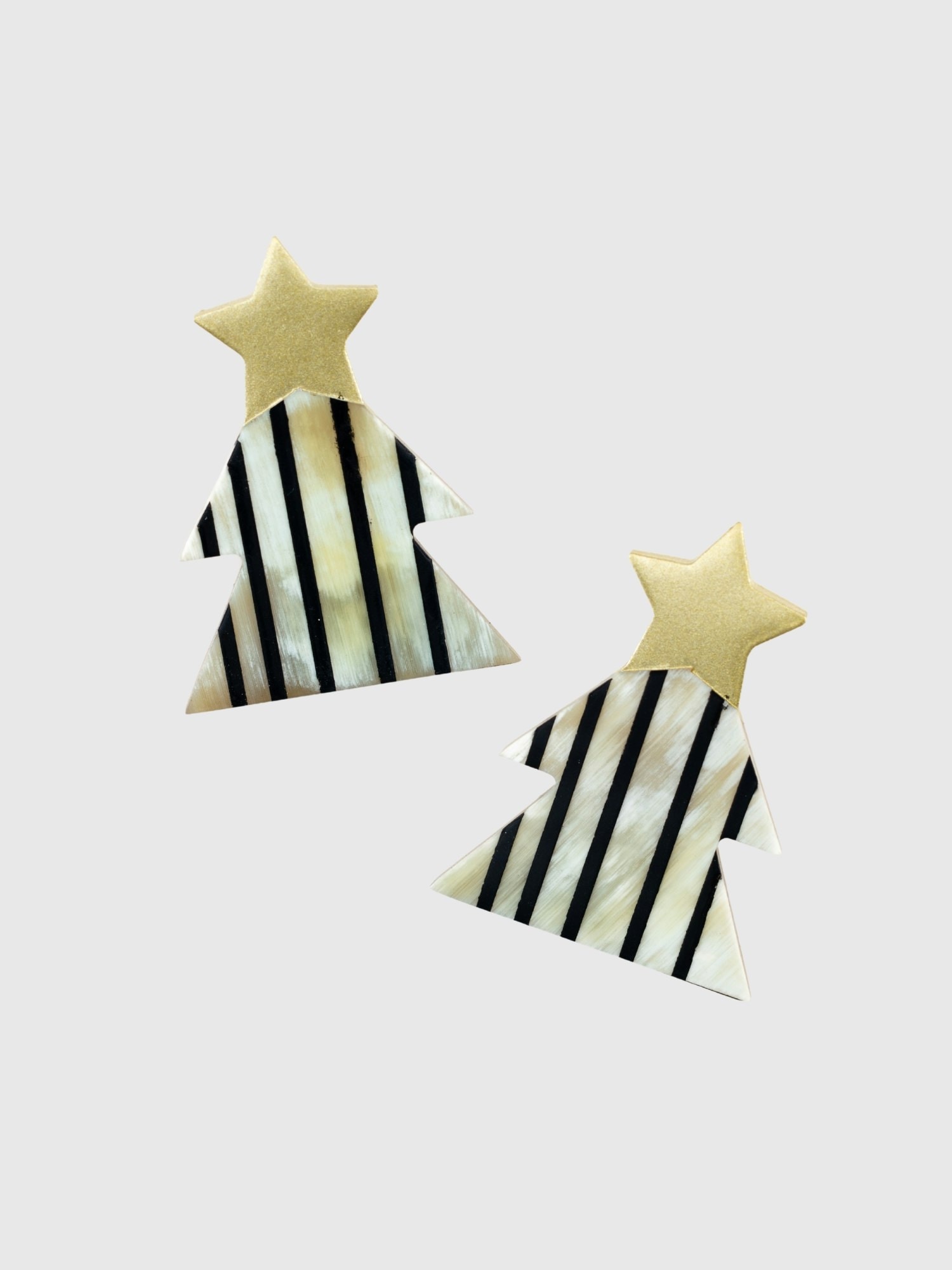 Striped Christmas Tree Earrings