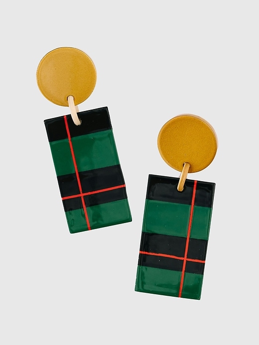 Image number 1 showing, Winter Plaid Earrings