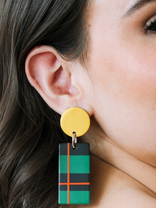 Image number 2 showing, Winter Plaid Earrings