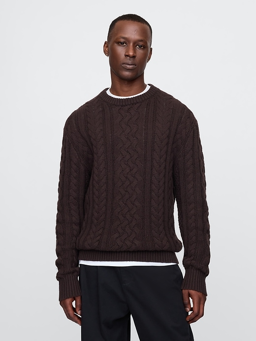 Image number 1 showing, Relaxed Cable-Knit Sweater