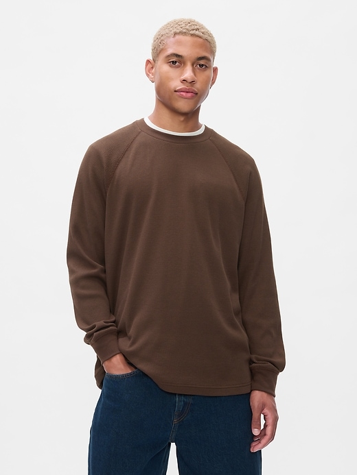 Image number 1 showing, Waffle-Knit Raglan T-Shirt