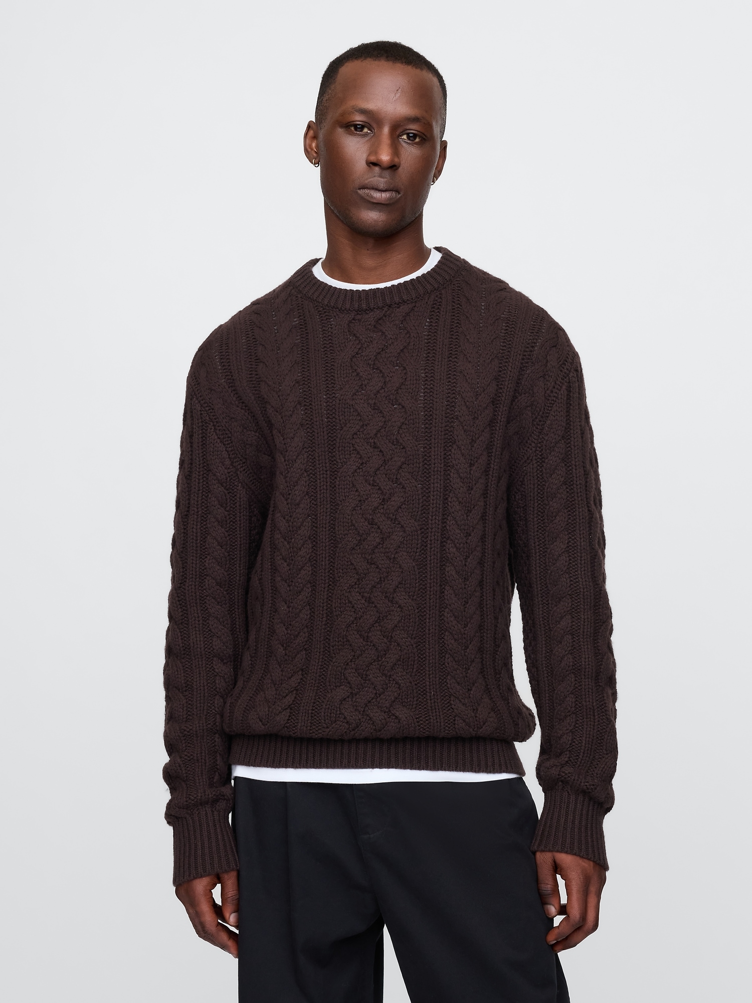 Relaxed Cable Knit Sweater Gap