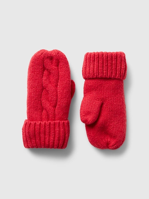 View large product image 1 of 1. Toddler CashSoft Cable-Knit Mittens