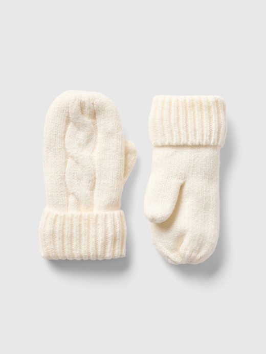 View large product image 1 of 1. Toddler CashSoft Cable-Knit Mittens