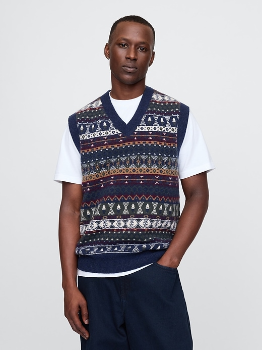 Image number 1 showing, CashSoft Fair Isle Sweater Vest