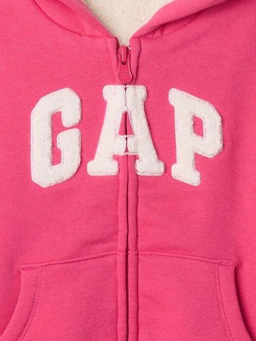 Image number 3 showing, babyGap Cozy Sherpa Vintage Soft Logo Zip Hoodie