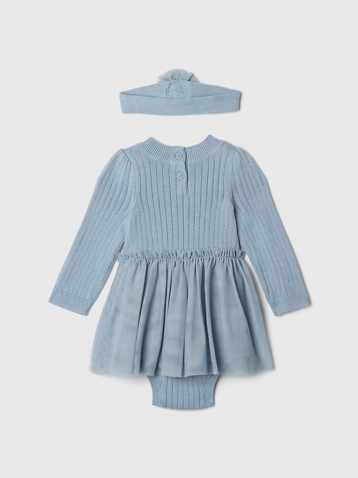 Image number 2 showing, Baby Sweater Tulle Bodysuit Dress