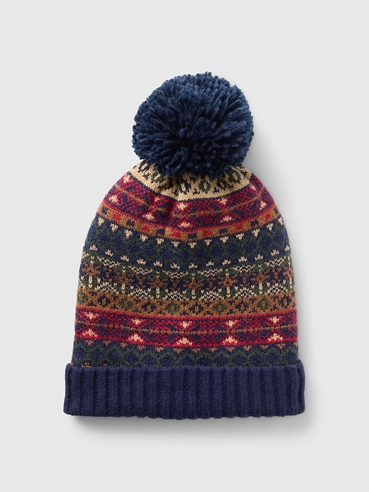 View large product image 1 of 1. Kids CashSoft Fair Isle Pom Beanie