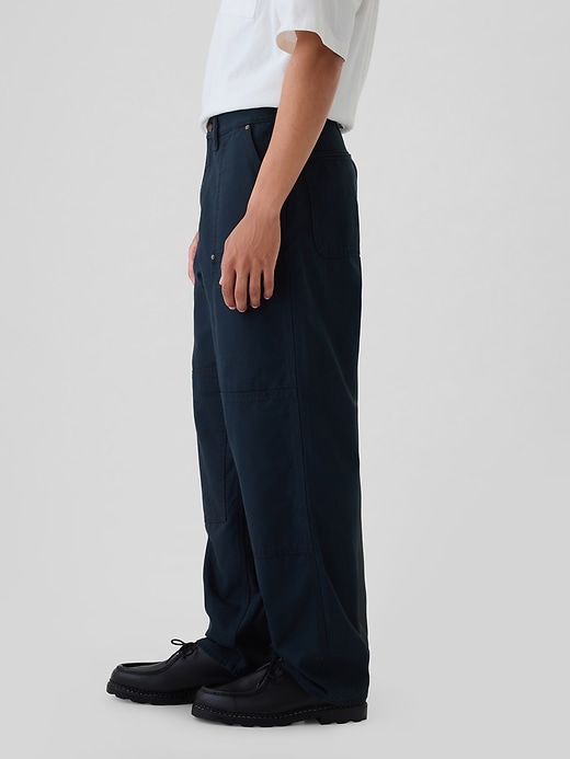 Image number 3 showing, Double-Knee Canvas Utility Baggy Jeans