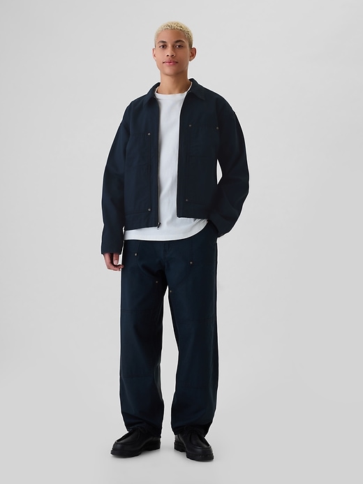 Image number 1 showing, Double-Knee Canvas Utility Baggy Jeans