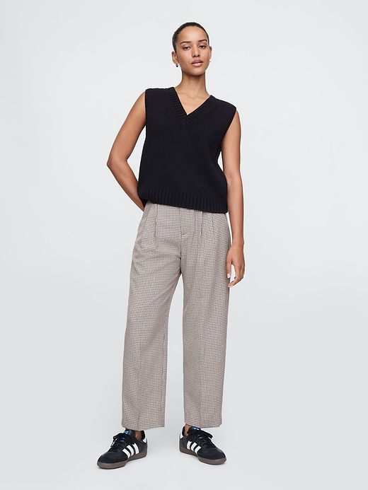 Image number 1 showing, 365 High Rise Brushed Twill Pleated Taper Trousers