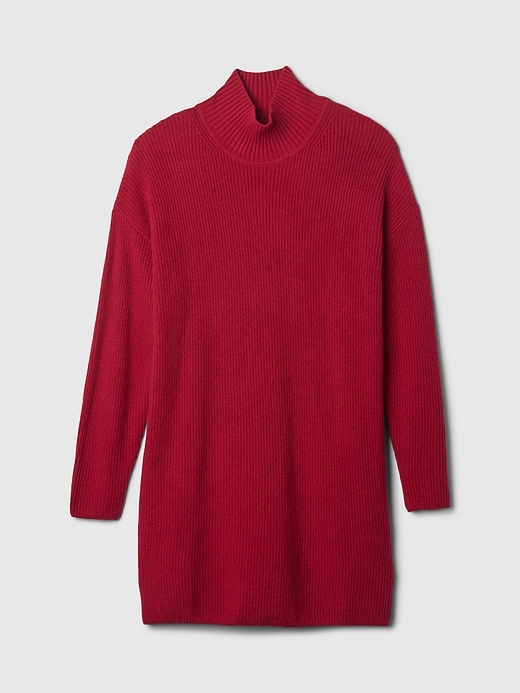 Image number 5 showing, CashSoft Rib Turtleneck Mini Sweater Dress