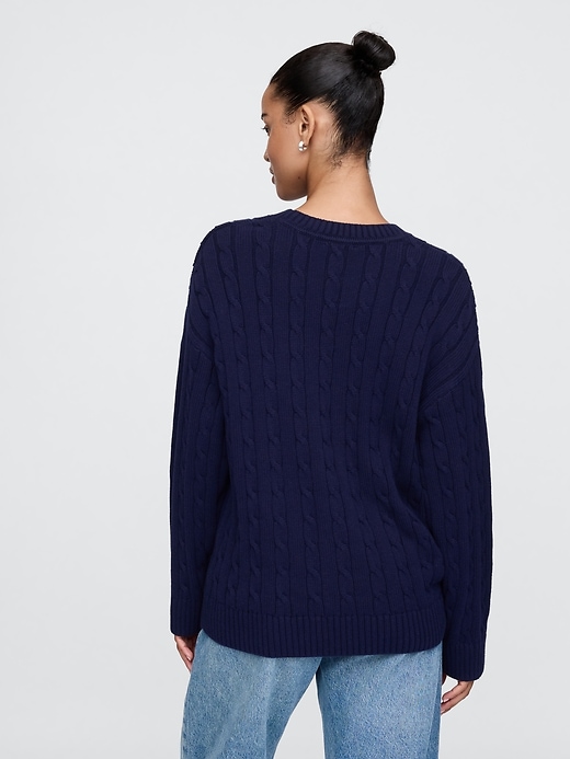 Image number 2 showing, Oversized Cable-Knit Sweater