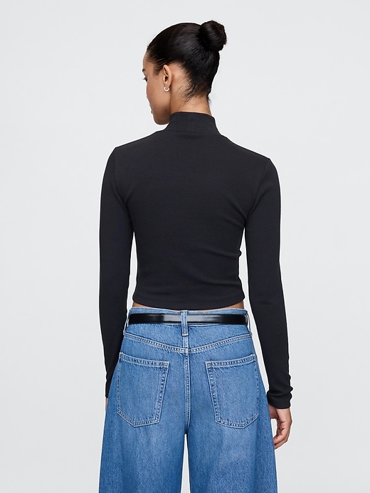 Image number 2 showing, Modern Cropped Mockneck Shirt