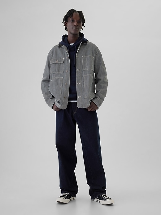 Image number 3 showing, Railroad Striped Denim Chore Jacket