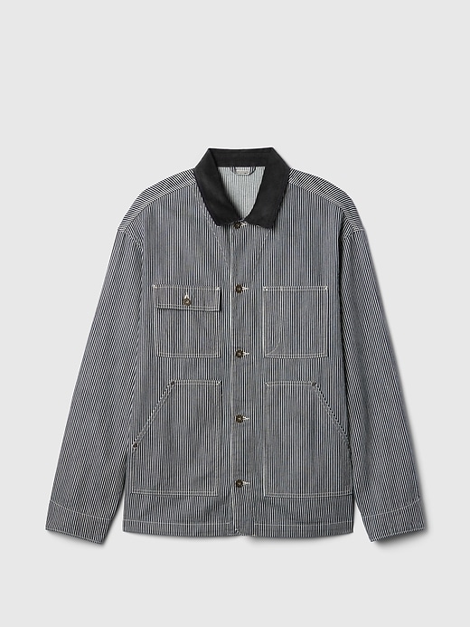 Image number 5 showing, Railroad Striped Denim Chore Jacket