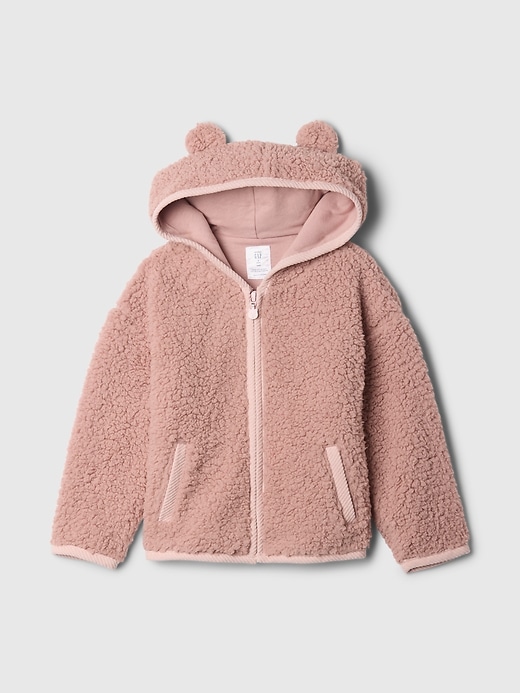 Image number 1 showing, Baby & Toddler Sherpa Zip Bear Hoodie